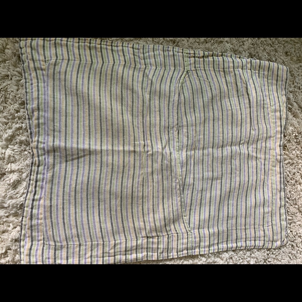 Flax multi colored stripes pillow shams